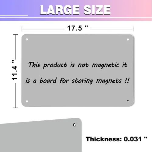 Miniatura 2 de Pizarra magnética negra, tablero de anuncios magnético de 17.5" x 11.4" para mostrar notas magnéticas, poesía, fotos, adecuado para pared