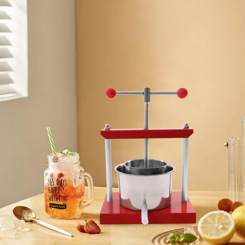 Prensa manual de 0.8 galones de tintura de queso, hierbas, frutas, vino, máquina de prensa de barriles de acero inoxidable de grado alimenticio para