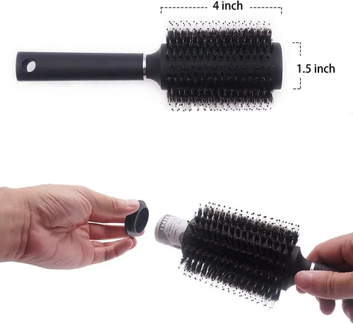 Miniatura 4 de Charmonic Cepillo para el pelo, cepillo redondo seguro para viajes, cepillo seguro con tapa extraíble discreta con bolsa a prueba de olores, puede
