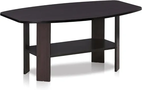 Miniatura 5 de Furinno Mesa de centro de diseño simple, nogal oscuro