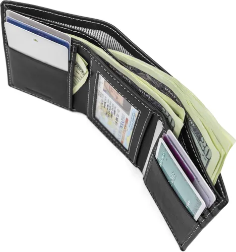 Miniatura 6 de Timberland Mens Leather Trifold Wallet with Id Window