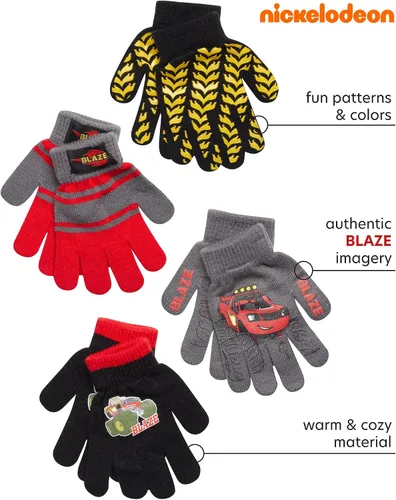Miniatura 2 de Nickelodeon Paquete de 4 manoplas o guantes para niños Paw Patrol y Blaze (niñosniños pequeños)