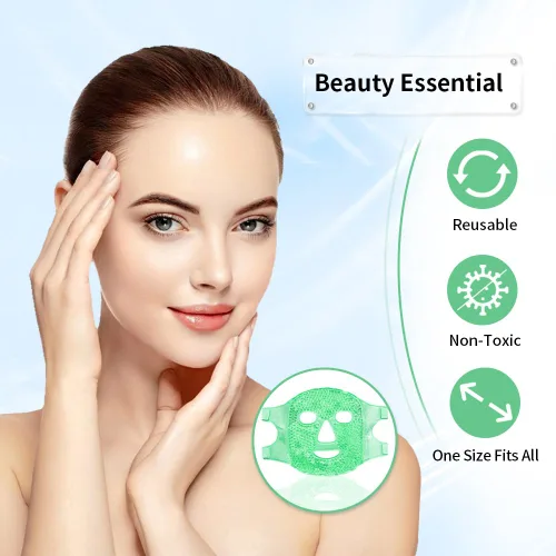 Miniatura 7 de Máscaras faciales frías, máscara facial de hielo, compresa fría y caliente, ojeras, hinchazón, migrañas y dolor de cabeza, enfriamiento