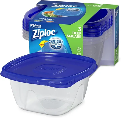 Miniatura 4 de Ziploc Contenedores reutilizables para almacenamiento de alimentos y preparación de comidas, para organización de cocina, Tecnología Smart Snap