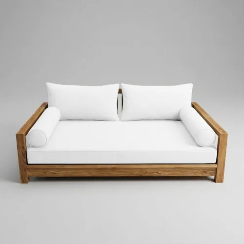 Prolinemax Estilo 2 - Cojín de colchón y almohada para exteriores, interior, sofá cama, porche, cama oscilante, ribete tubular, tamaño individual,