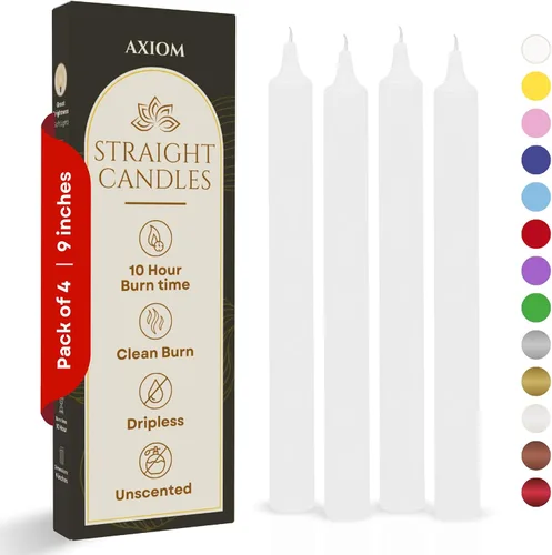 Miniatura 50 de Axiom Candles - Velas cónicas de 10 pulgadas sin goteo - Velas altas sin perfume y sin humo - 9 horas de combustión - Velas cónicas para el hogar