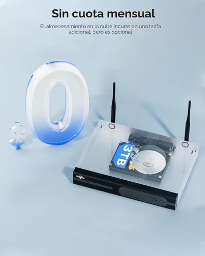 Miniatura 2 de Hiseeu Sistema de Cámara de Seguridad WiFi Pro de 100 pies, Kit NVR 4K de 16CH, Sistema de Cámara de Seguridad CCTV Doméstica de 5MP con Cable