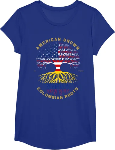 Miniatura 63 de Camiseta de regalo con la bandera de Estados Unidos con árbol de raíces colombianas