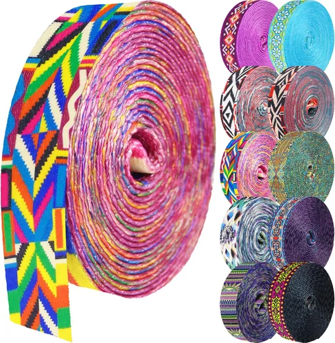 Miniatura 9 de 1.5 pulgadas Correa de nailon con patrón, correas de cinturón de nailon, correas para bolso, correas para mochila, cinturón de nailon