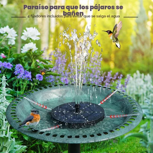 Miniatura 2 de Fuentes Solares para Baño de Pájaros Mejoradas, Bomba de Fuente de Agua Solar de 4W con Batería de 4000, 7 Boquillas y 4 Fijos, Luces LED Coloridas