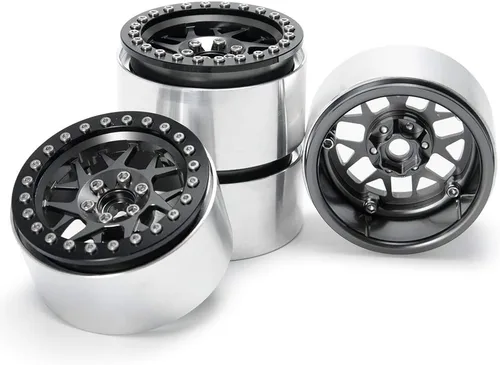 Miniatura 10 de 4X 2.2 Pulgadas de Llantas Beadlock de Aleación con Bujes para Oruga RC 1/10 Wraith D90 de 35mm de Ancho#7 plateado