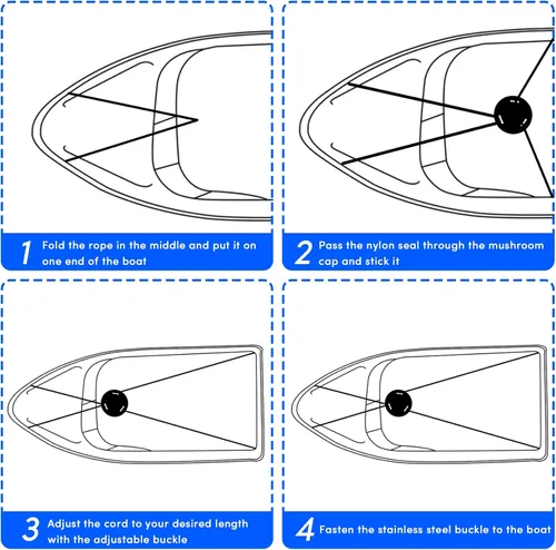 Miniatura 7 de Postes de soporte ajustables para cubierta de barco con correas, postes de barco con correa y gancho de acero inoxidable de 1 pulgada de ancho x 3.5