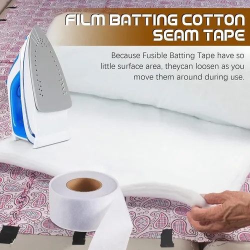 Miniatura 4 de Treela 2 Rolls Fusible Batting Tape for Quilting White Seam Tape for Art Quitting Batting Sewing(1.5 Inches X 20 yd)