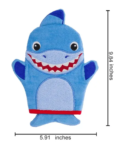 Miniatura 4 de Stephen Joseph Manoplas de baño para niños, tiburón Tiburón azul oscuro