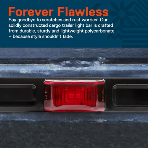 Miniatura 5 de True Mods 15" Barra de luz LED de 3 luces rojas para remolque [DOT FMVSS 108] [SAE P2] [IP67 sumergible] Sellada Identificación de marcha