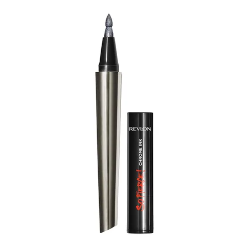 Revlon So Fierce! Delineador de ojos líquido de tinta cromada, delineador metálico duradero con tapa de tinta de inmersión para Pearl, Shimmer 901