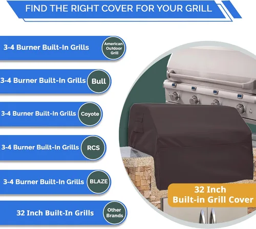 Miniatura 3 de Covers & All Cubierta de parrilla integrada para parrilla al aire libre – Resistente 18 oz impermeable cubierta de parrilla de barbacoa incorporada