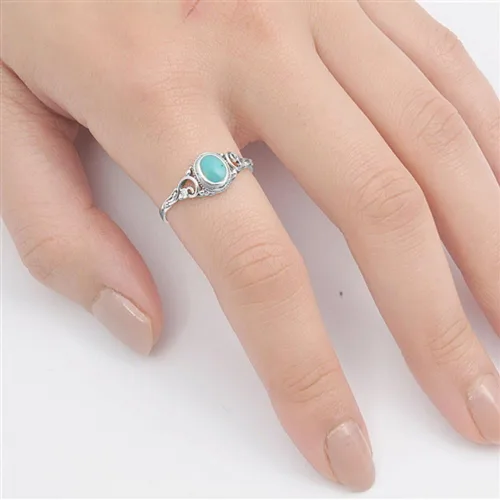 Miniatura 2 de Anillo de plata esterlina, elija su color Turquesa simulada