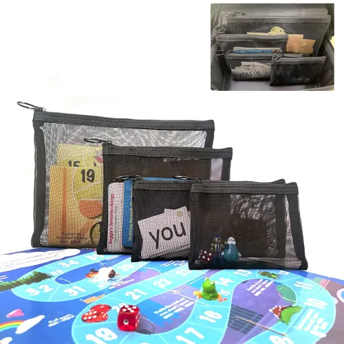 Miniatura 9 de Patu Bolsas de malla con cremallera, organizador de accesorios cosméticos de maquillaje de belleza, kit de aseo de viaje, bolsa de almacenamiento, 5