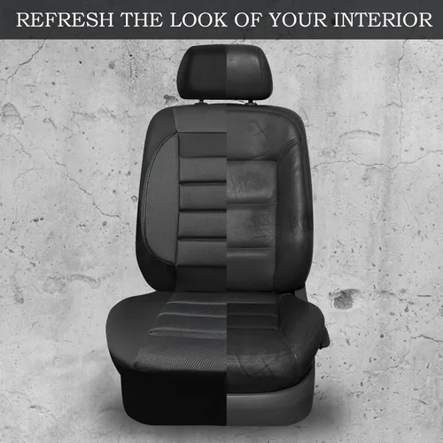 Miniatura 7 de CAR PASS Juego completo de fundas de asiento de automóvil de cuero con soporte lumbar de espuma 3D, fundas de asiento automotrices de malla de aire