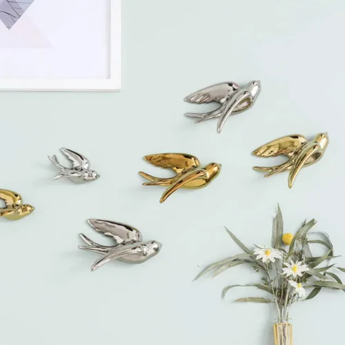 Miniatura 7 de BESPORTBLE 1 estatua de pájaro para colgar en la pared, decoración de pared de cerámica, adorno de estilo nórdico para decoración, diseño de ahorro