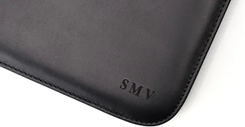 Miniatura 2 de Portafolio de cuero personalizado Maruse - Folio ejecutivo para hombres y mujeres con cremallera, organizador de documentos folio, funda para Negro