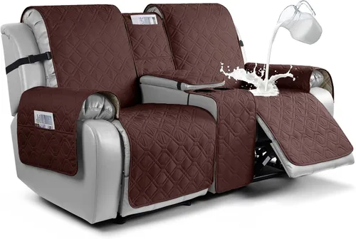 Miniatura 8 de VANSOFY Funda para Sofá de Dos Plazas Reclinable con Consola 100% Impermeable Fundas de Sofá Antideslizantes Funda de Sofá Reclinable Dividida Azuree