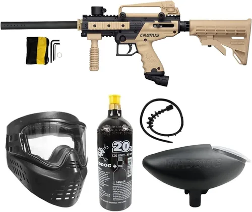 Miniatura 11 de Maddog Tippmann Cronus Tactical Paintball Gun Marker and Bronze Accessory Starter Package Comes with Marker, Anti-Fog Mask, Hopper, Harness, Pods
