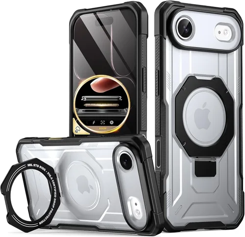 Miniatura 8 de Funda Poetic Spartan con soporte de anillo para iPhone 17, [Botón de control de cámara][Compatible con Magsafe], funda protectora de cuerpo