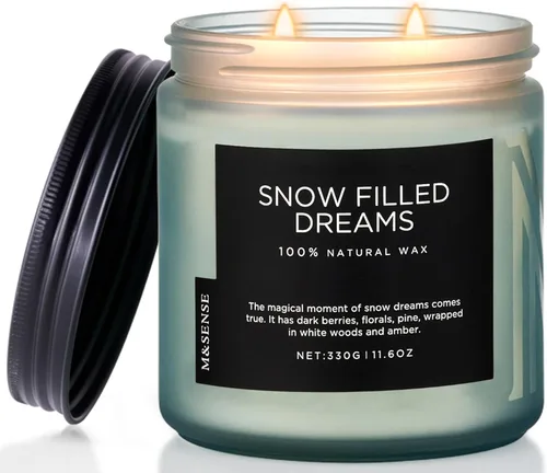 Miniatura 24 de M&SENSE Ode to Winter - Vela perfumada para el hogar, cera de soja natural, mecha de algodón, aroma de invierno, 7.05 onzas hasta 50 horas de tiempo