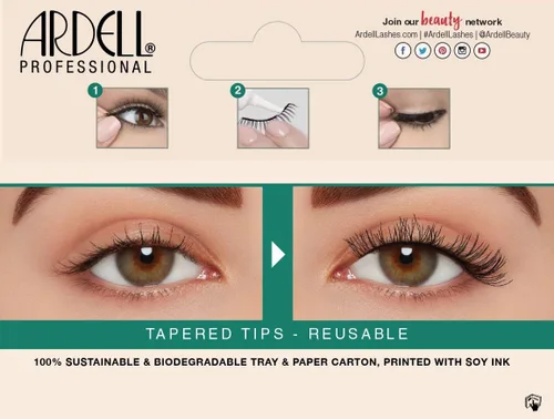 Miniatura 4 de Ardell Eco Lashes 453, pestañas postizas de fibras sostenibles, banda de algodón orgánico, aspecto natural ligero, 1 par Ardell Pestañas ecológicas