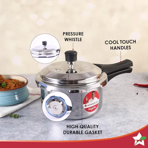 Miniatura 3 de Wonderchef Nigella - Olla a presión con tapa exterior de tres capas, 5 años, 3 L, color plateado