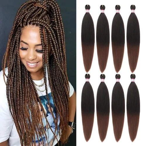 Miniatura 19 de Extensiones de cabello para trenzar preestiradas, color negro, 12 pulgadas, 8 paquetes de cabello natural para trenzar, fácil trenza, ajuste de agua
