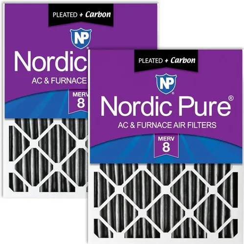 Miniatura 28 de Nordic Pure 12 x 24 x 4 (tamaño real: 11 1/2 x 23 3/8 x 3 5/8) de carbono puro plisado para reducción de olores Merv 8, filtro para horno, 1 paquete