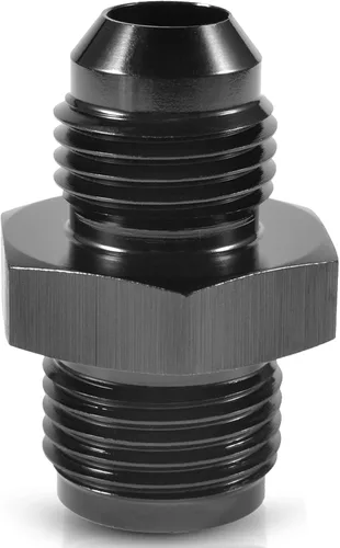 Miniatura 3 de 6AN macho 1/2 x 20 adaptador de rosca de destello invertido conector negro recto de aluminio, sistemas de frenado para vehículos y partes