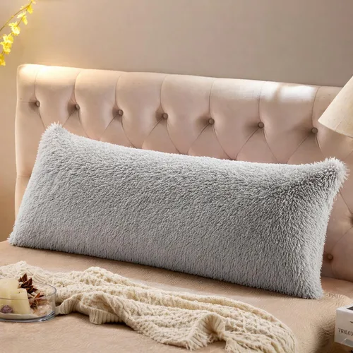 Miniatura 5 de Reafort Juego de 2 fundas de almohada estándar de pelo largo de lujo, piel sintética de 20 x 26 pulgadas con cierre de sobre