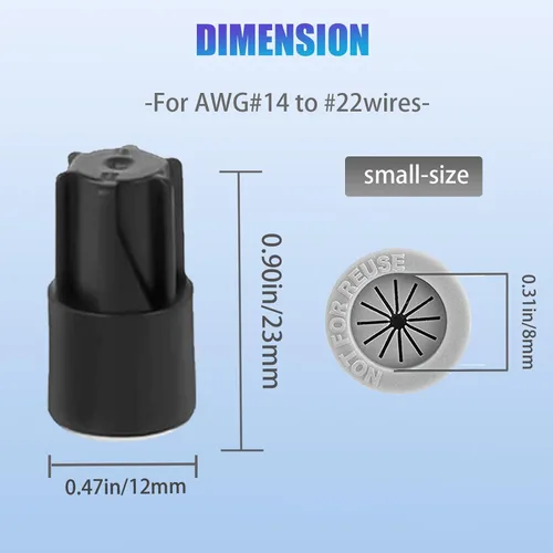 Miniatura 5 de 50 piezas de conectores de cable eléctrico impermeables, tapas de tuercas de torsión impermeables para exteriores, conector de terminal de cable