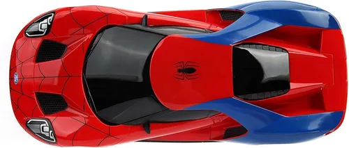 Miniatura 4 de Jada Marvel Spider-Man 2017 Ford GT R/C, escala 1: 16 con carga USB, 2.4 GHz y Turbo Boost, rojo y azul