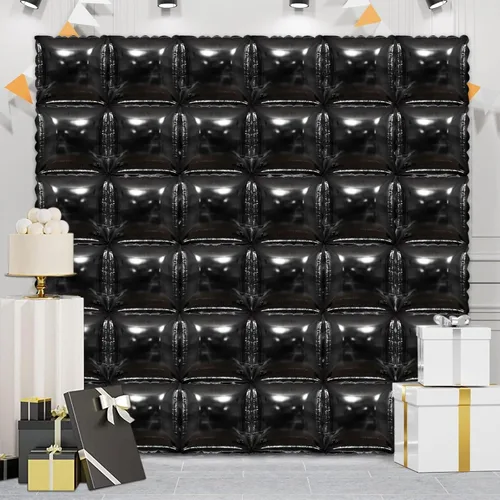 36 piezas XL negro y dorado de doble cara cuadrada para globos, kit de arco de túnel, globos cuadrados de Mylar para baby shower, graduación,