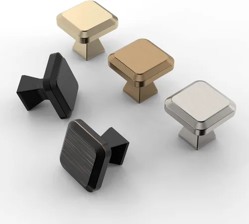 Miniatura 5 de Asidrama Paquete de 10 pomos de gabinete de cocina de níquel satinado cepillado para cajones de tocador, herrajes de zinc Níquel satín cepillado