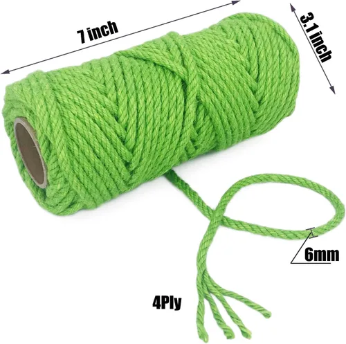 Miniatura 2 de Leecogo - Cuerda de yute natural de 6 mm, 30 metros, perfecta para jardinería en casa, macramé, manualidades, bricolaje, reemplazo y reparación