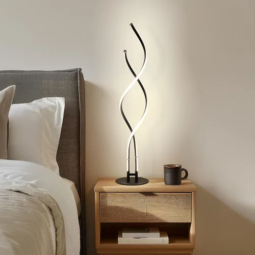 Miniatura 8 de Brightech Embrace - Lámpara de pie LED regulable - Moderna lámpara de pie ajustable en espiral para salas de estar y oficinas - Lámpara de mesa