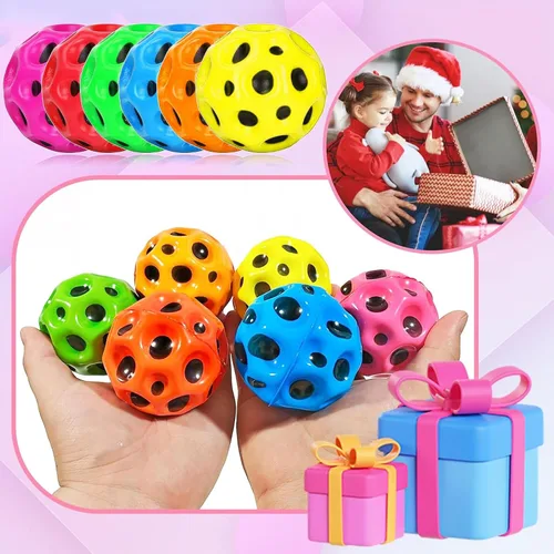 Miniatura 7 de Bola de rebote súper alta, bola de rebote de cráter lunar, tema de galaxia de alto rebote, regalos para niños, fácil de agarrar y atrapar, para uso