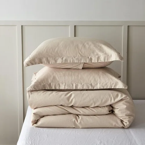 Miniatura 8 de Simple&Opulence - Juego de funda de edredón de lino francés 104"x 92" - 5 piezas (1 funda de edredón, 4 fundas de almohada) - Mezcla de lino natural