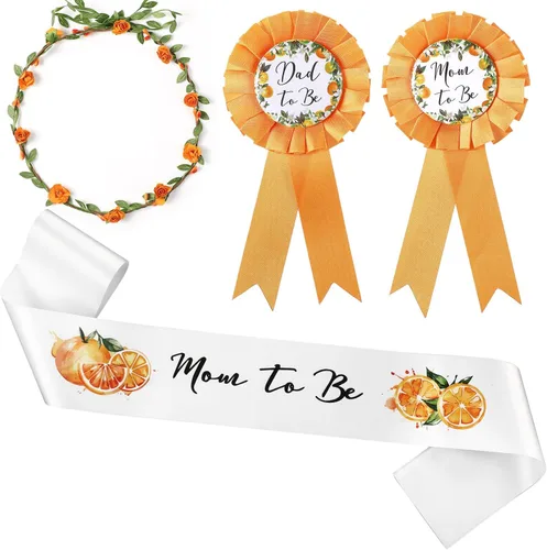Miniatura 12 de Xinnun 4 piezas de decoración de baby shower, safari con temática de selva para mamá y papá, ramillete con corona de flores de hojas verde salvia
