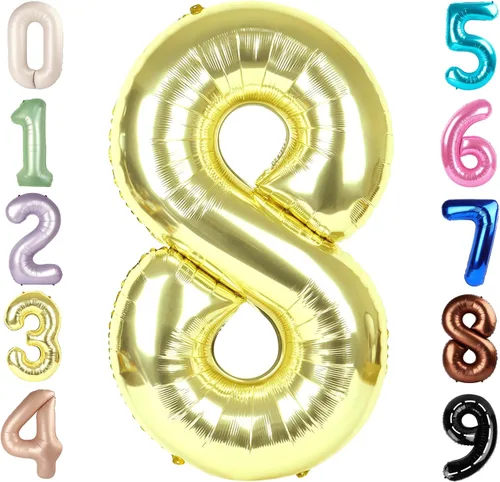 Miniatura 291 de Globos de números de 5 globos de 40 pulgadas, decoraciones de cumpleaños azules para niños y niñas, globos de números azul marino grandes
