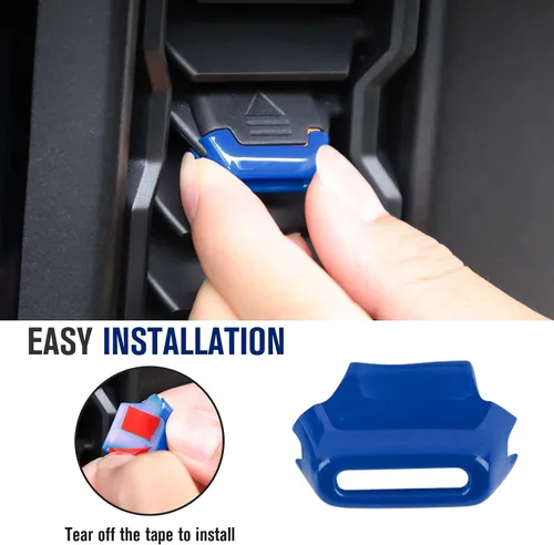 Miniatura 6 de Jimen Compatible con Ford Bronco 2021-2023, 4 piezas de cubierta de botón de ajuste de ventilación de aire de consola central (azul)