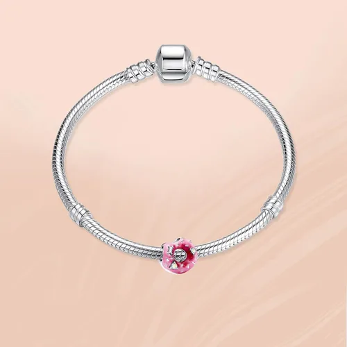 Miniatura 2 de Annmors Dijes de plata de ley 925 para pulseras, collares, monstruos de animales, oro rosa, cuentas, comida para mamá, con circonita cúbica 5A