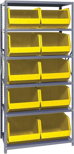 Miniatura 292 de Quantum QSBU-245BK Heavy Duty Shelving Unit with (7) Shelves and (24) QUS245 Black Bins for Garage Warehouse Storage Distribution 400 lb Load
