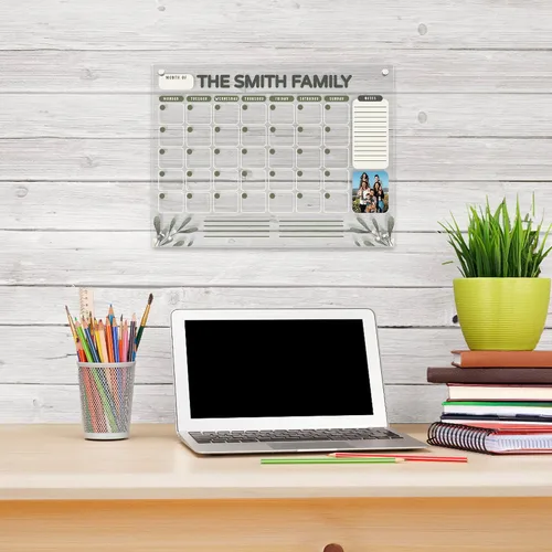 Miniatura 7 de Calendario de pared acrílico personalizado de 16 x 12 pulgadas, calendario acrílico personalizado para pared, calendario mensual personalizado